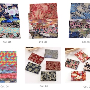 CraftsFabrics 5 Pieces 8x10 inch Japanese Style Cotton Wrapping Cloth Squares Quilting Fabric Bundles for DIY Patchwork Sewing