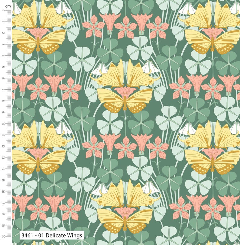 Victoria Louise Art Nouveau Organic Prints 100 Cotton Craft Fabric