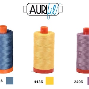 Aurifil Mako Cotton Thread Solid 50WT Cotton Box of 4 Large Spools - 4 x 1422 yd Ideal for Machine Embroidery, Quilting and Sewing