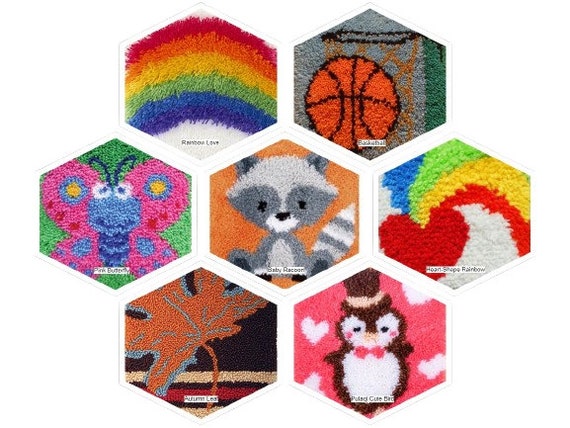 Clubevy DIY Latch Hook Rug Kit For Adults & Kids - Craft Kit With Canvas, Yarn & Hook For Home Decor - View #6