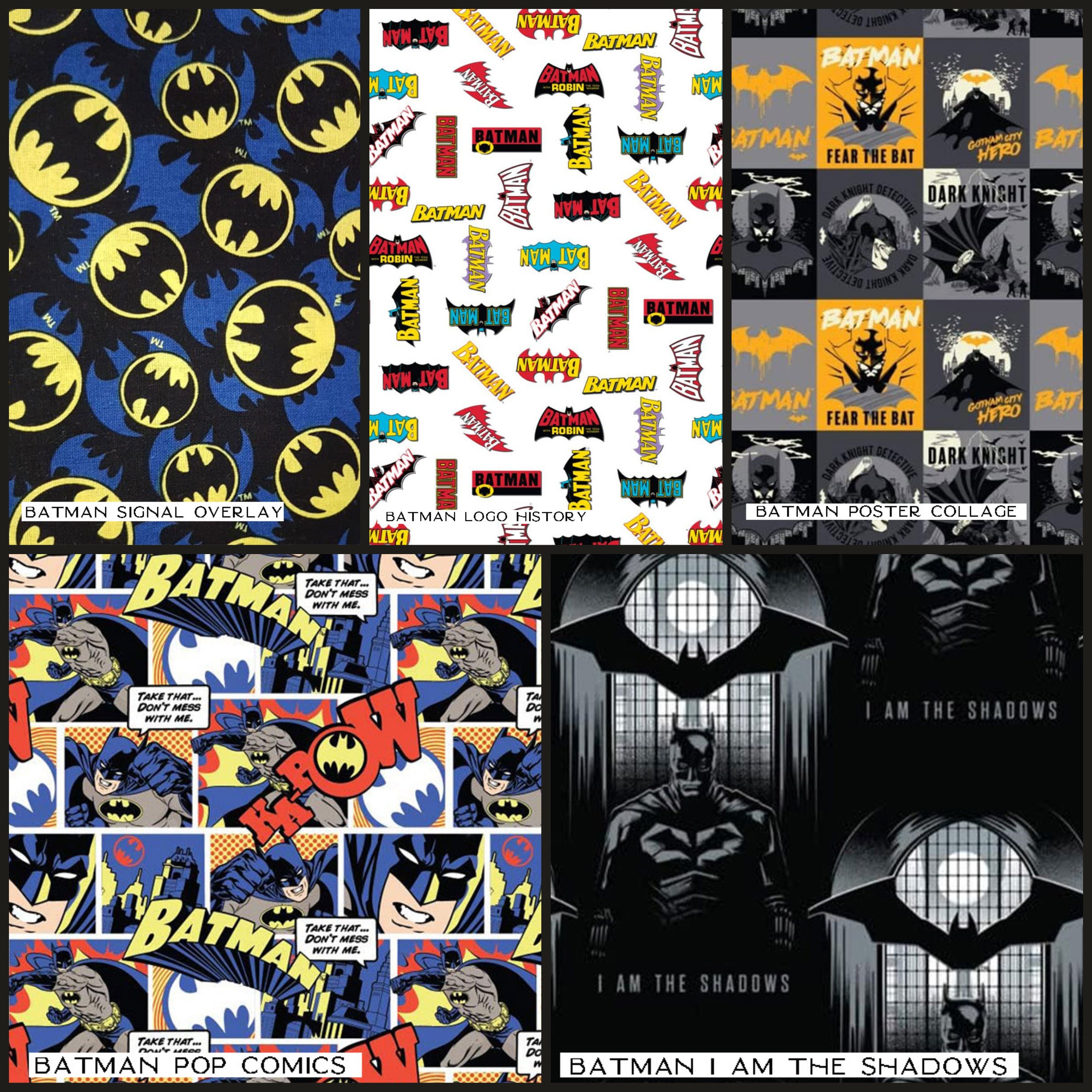 Batman Superhero Comic Book DC Comics Fat Quarters Bundle Pack of