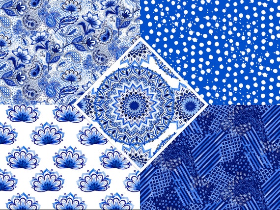 Paisley in Blue Half Metre Bundle Paisley in Blue Half Metre Bundle