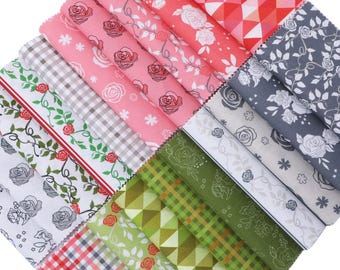 CraftsFabrics 100% cotone 7 pezzi 10 in x 10 in ritagli di tessuto con stampa floreale multicolore per cucito fai da te, quilting, artigianato, patchwork - Italia