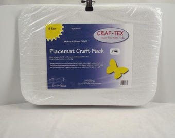 Craft Cotton Co. 4Pcs 100% Cotton Oval Placemat Bosal Craft-Tex Plus Double-Sided Fusible Interfacing