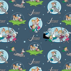 The Jetsons Cotton Fabric 110cm wide 100% Cotton Genuine Licensed Fabric Ideal for Crafts, Quilting, Sewing, kid&#39;s Dressmaking, Patchwork