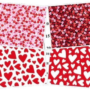 Rose And Hubble Cotton Poplin Fabric - Hearts Love Romance Printed Cotton Fabrics Craft Fabric Material (Ideal for Valentine&#39;s Day Quilting)