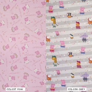 Crafty By Chatham Glyn Peppa Pig Fabric by Metre/Half Metre/Fat Quarters 140cm Wide 100% Cotton Children's Craft Fabric Quilting Cotton