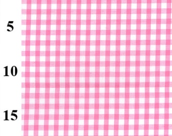 Rose & Hubble 1/4" Checked Squares Polycotton Gingham Fabric 44" Check Craft Fabric Material for Tablecloths, Bunting, Uniforms (ES002PCG)