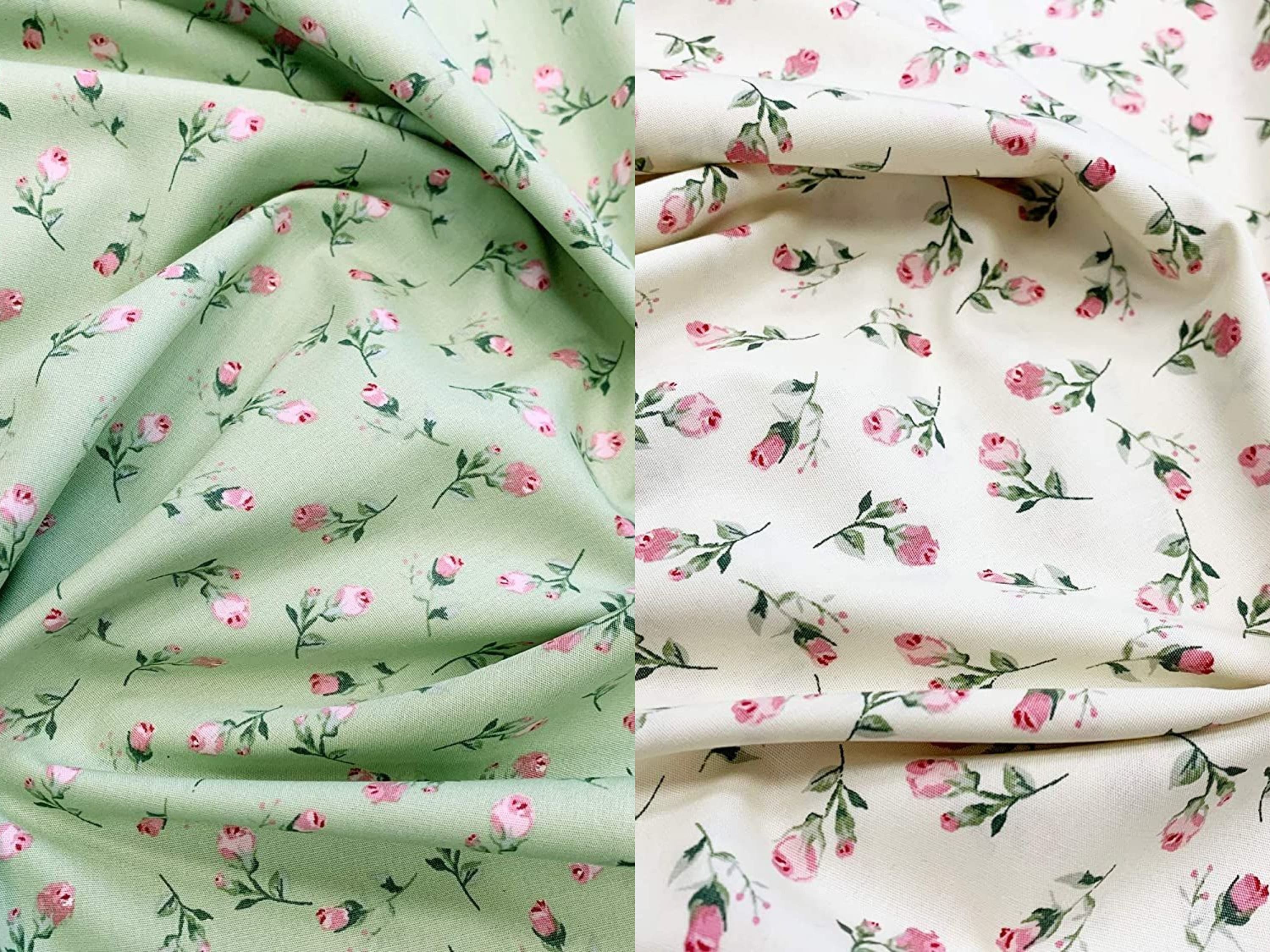 Rose u0026 Hubble Pretty Pink Tiny Rose Bud Floral Print Fabric - Etsy Singapore