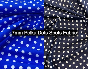 Rose & Hubble White Spots 7 mm Polka Dot Fabric 100% Cotton Fabric 110 cm Wide Craft Fabric Material for Quilting, Dressmaking (CP0078)