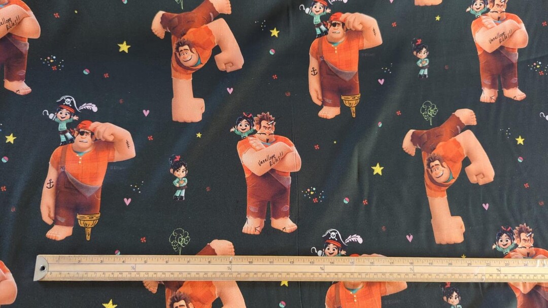Wreck It Ralph 100% Cotton 140cm Wide Digital Fabric Ideal for Crafting ...