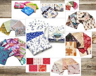 Paquete de telas con estampado floral de CraftsFabrics - Paquete de 5 telas Fat Quarters. 100 % algodón. Acolchado y telas artesanales.