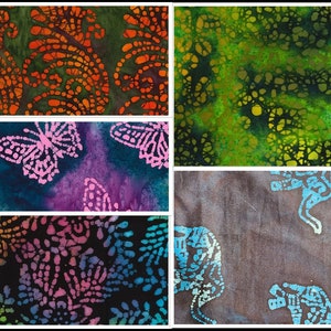 John Louden 50&#39;s Cotton Batik Fabric 100% Cotton Craft Fabric Material 110cm Wide Woven Hand Printed Dyed Batik Quilting, Patchwork