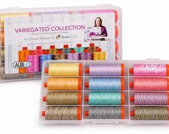 Aurifil-garenset met bonte collectie van Christa Watson 12 grote spoelen, gewicht 50, CW50VC12, assorti