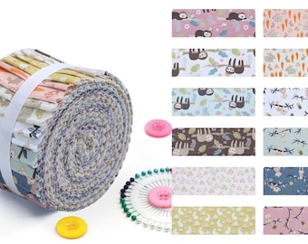 CraftsFabrics 2.5'' x 44'' 20pcs Nature Tales Jelly Rolls 100% Cotton Pre-Cut Fabric for Quilting, Scrapbooking, Arts & Crafts, Patchwork