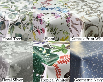 Crafty By Chatham Glyn Italian Embossed Printed PVC Flowers Floral Width 140cm 100% PVC Wipe Clean Tablecloth Fabric Indoor Outdoor Fabric