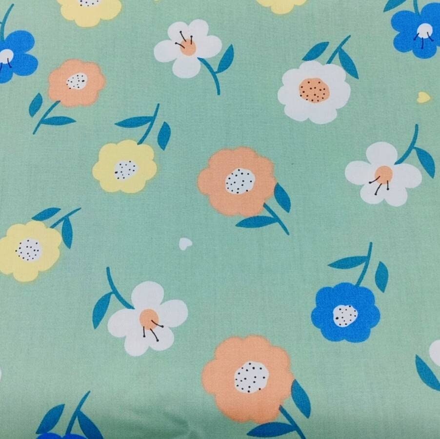 Tessuti Fat Quarter 50x50 Cm - 7 Pezzi Verde Floreale, 100% Cotone Per Cucito E Craft - Foto 10