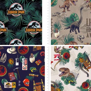 Jurassic Park Opulent Jungle Fabric by Metre/Fat Quarter Kids Children Craft Fabric Material 100% Cotton Dinosaurs Cotton Fabric (2959)