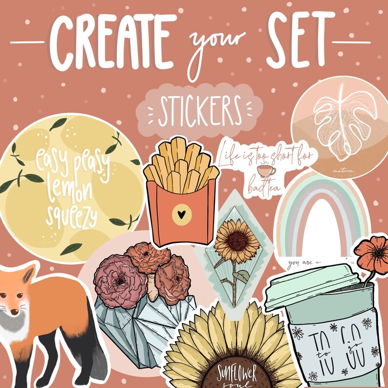 Create Your Stickerset Cute Pinterest Stickers for Etsy UK