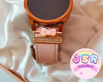 HK kitty Bow rose gold ring charm wristband Samsung Galaxy Watch Apple Watch smartwatch