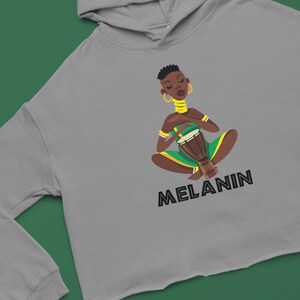 African Melanin Hoodie, Melanin Hoodie, Melanin Queen, Black History Month, Black Girl Magic Hoodie, Black Lives Matter Crop Hoodie