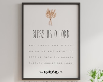 Dining Room Decor Bless Us O Lord Catholic Prayer - Etsy