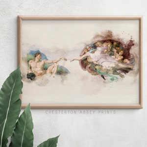 The Creation of Adam || Watercolour Print