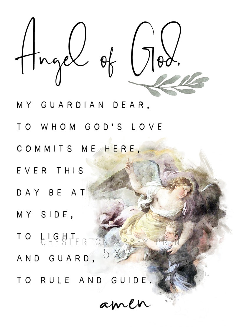 Guardian Angel Prayer Print image 5