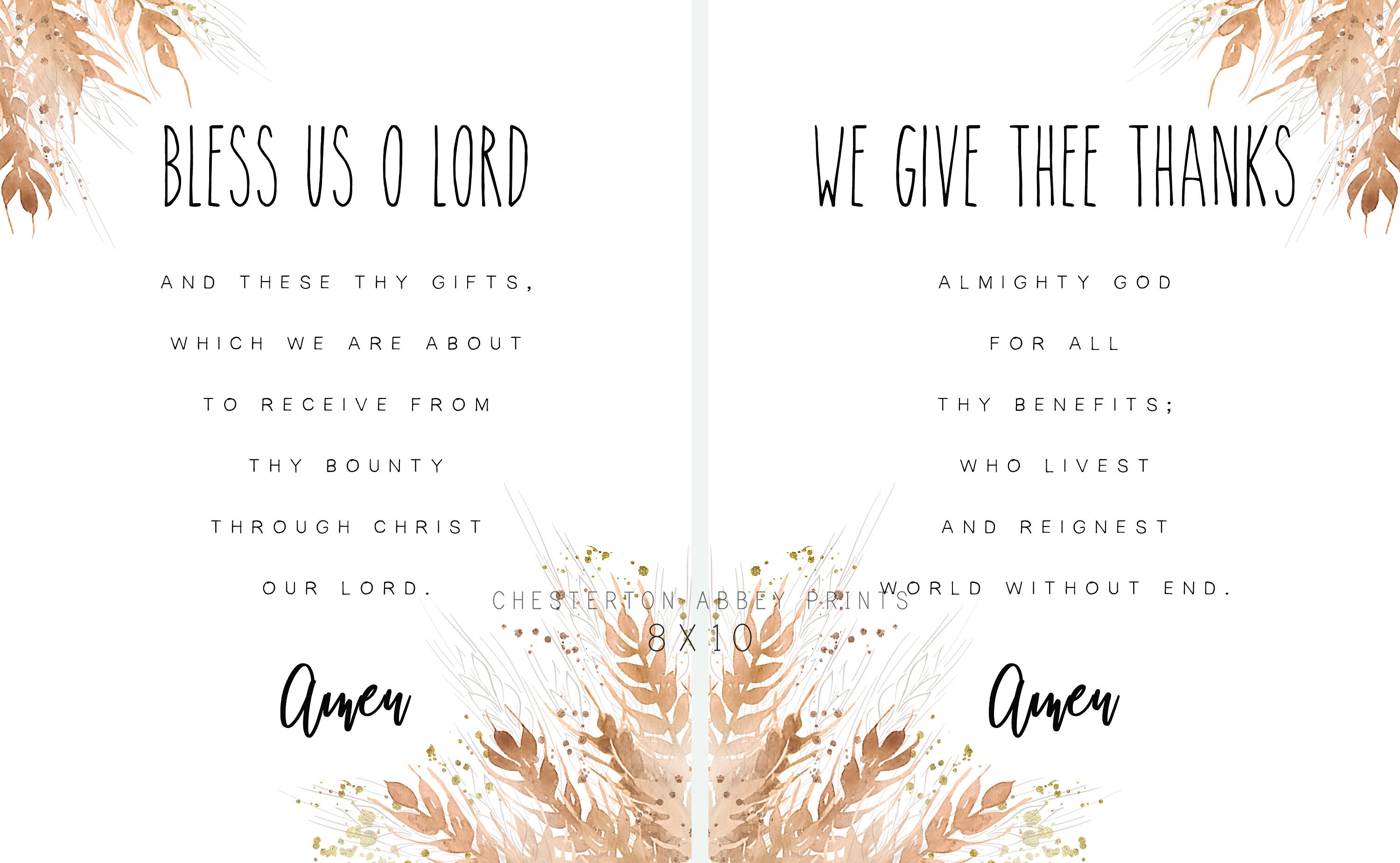 Before and After Meal Prayers Print Set - Etsy