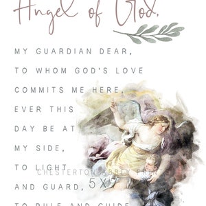 Guardian Angel Prayer Print image 4