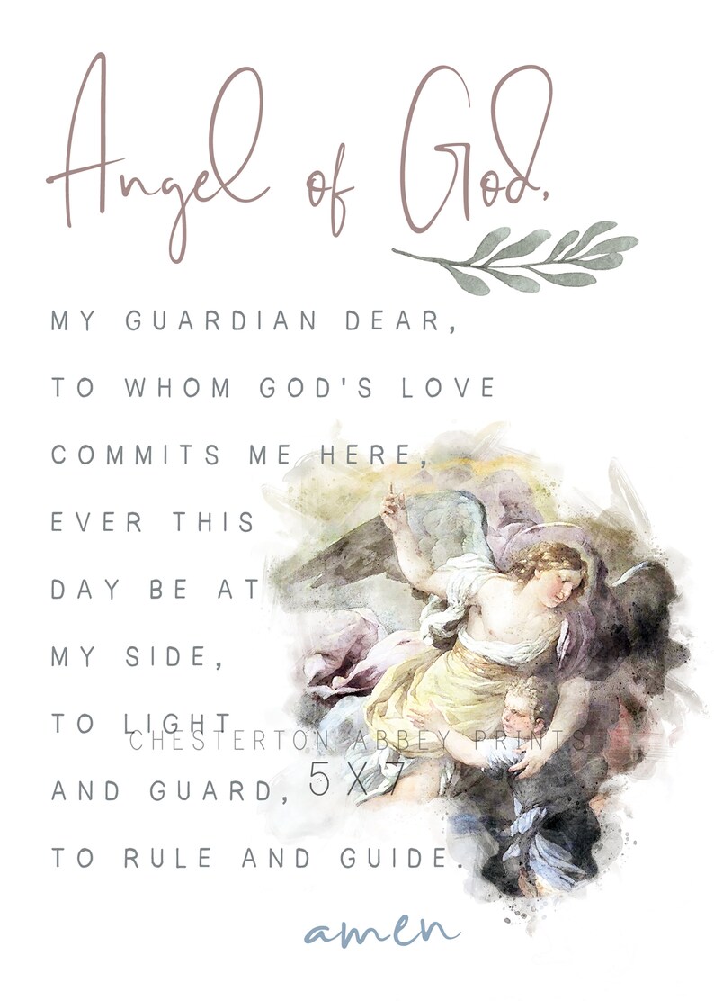 Guardian Angel Prayer Print image 4