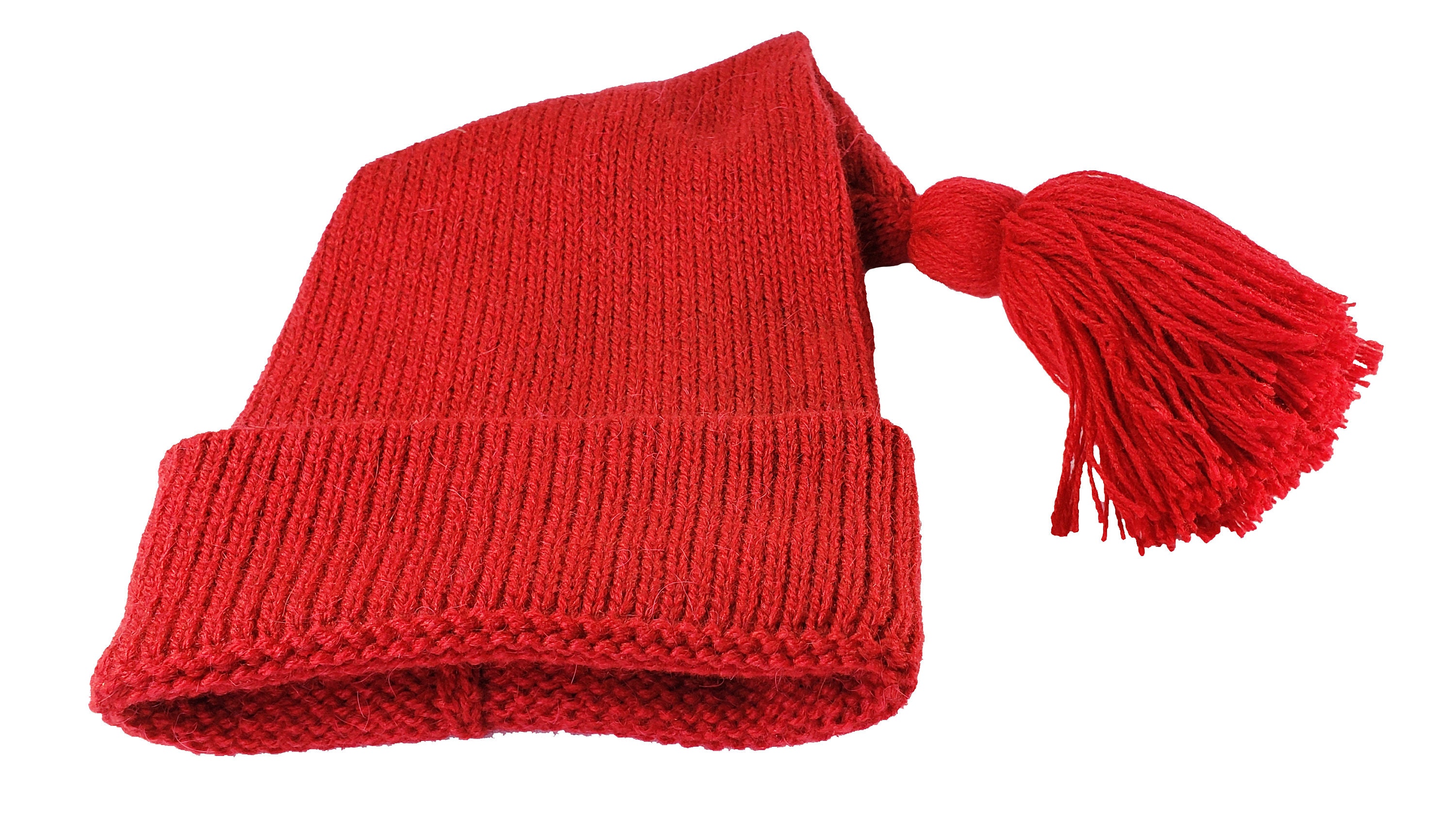 red wool voyeur hat