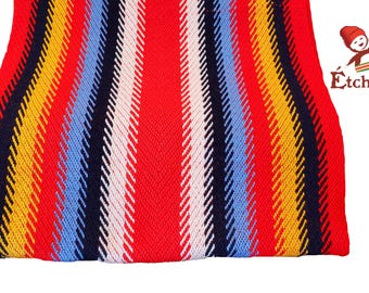 Métis Sash L&#39;Assomption Large Alpaca Ceinture Fléchée Grande Alpaga