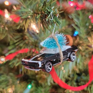 VHTF 1969 Camaro convertible carrying Christmas tree ornament for car lover husband boyfriend fiance garage novelty