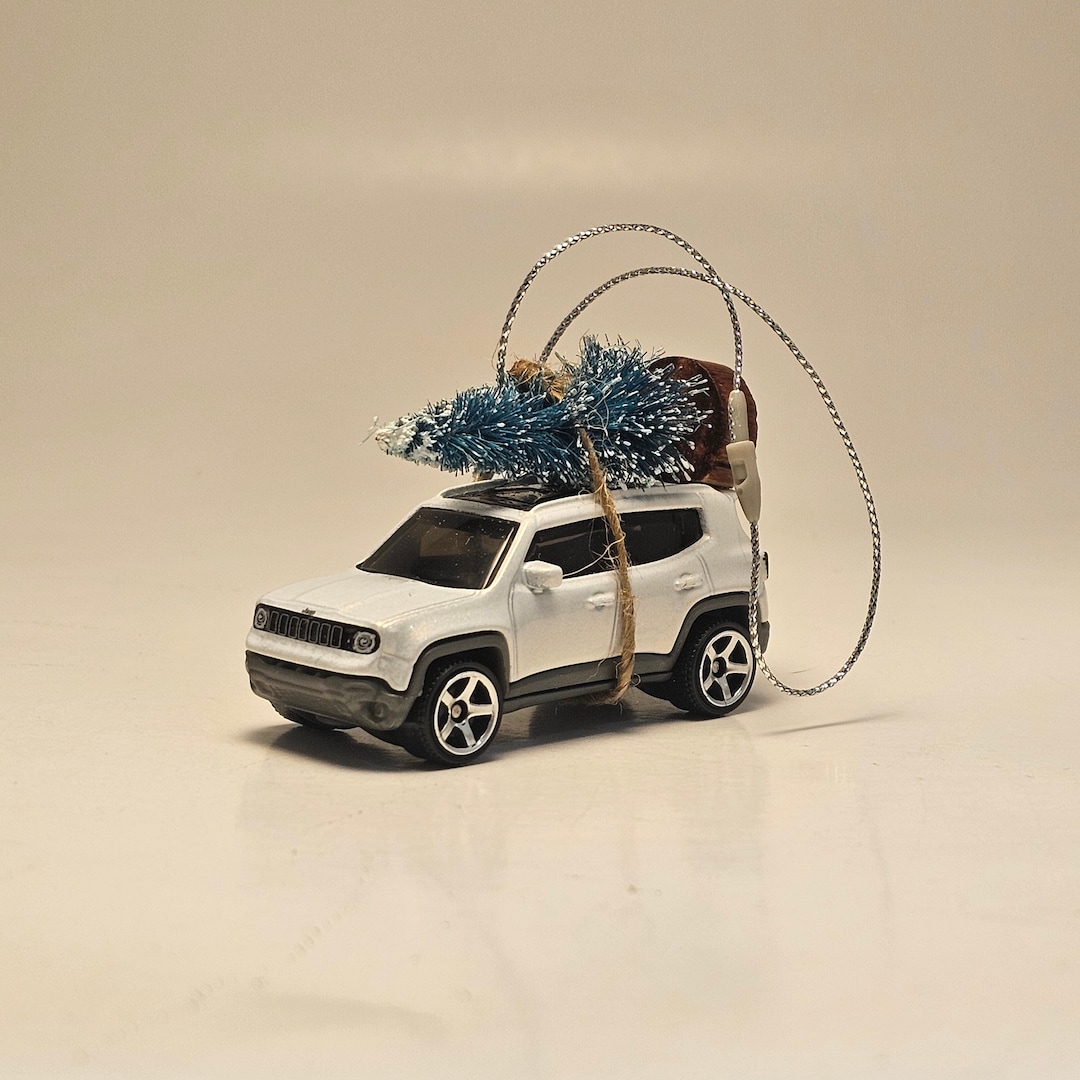 RARE Jeep Renegade Carrying Christmas Tree Car Ornament Gift for Men Boys Husband Boyfriend Car