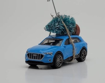 Audi e-tron carrying Christmas tree ornament for electric car lover husband boyfriend fiance garage novelty