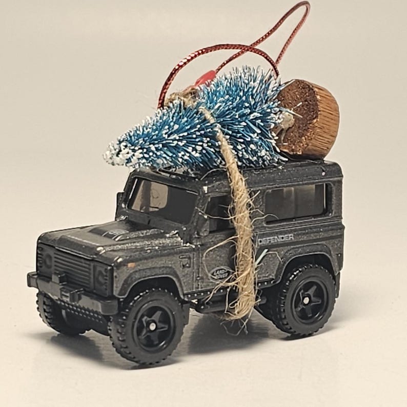 RARE Land Rover Defender 90 Carrying Christmas Tree Ornament Husband ...