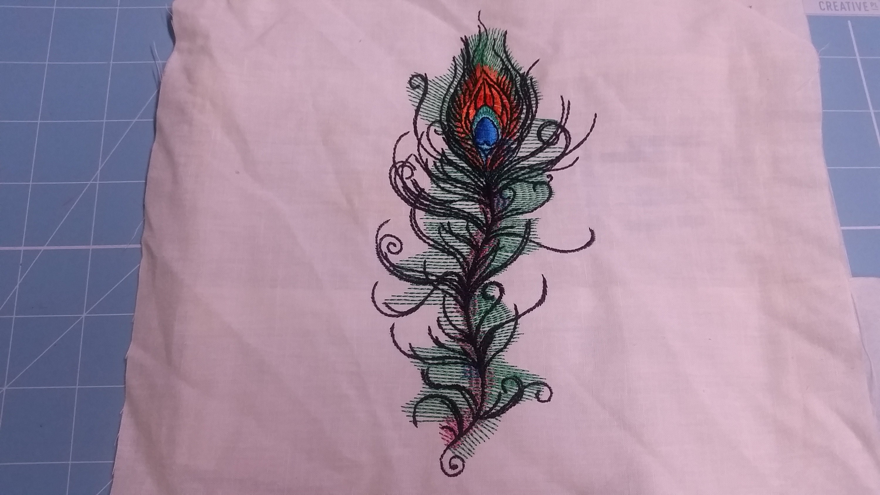 Peacock Feather by CNCThreads machine embroidery design Etsy