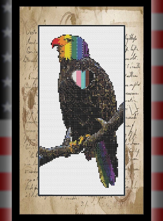 -- Statue Of Liberty Patriotic Gay Lesbian Trans Pride Rainbow American Cross Stitch Pattern Instant Download pdf USES 70 COLORS LGBTQ -