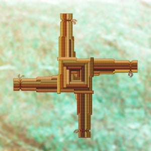 May include: A wooden Celtic cross with a spiral design in the center. The cross is made of multiple layers of wood, creating a three-dimensional effect.