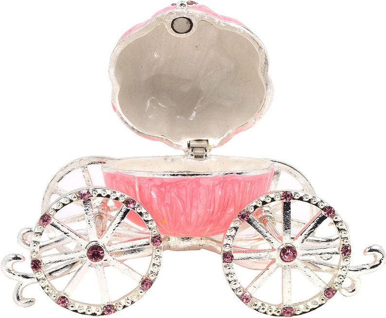 thumbnail image 2 of Rhinestone Princess Cinderella Crystal Pumpkin Carriage Trinket Box... 2 of 9