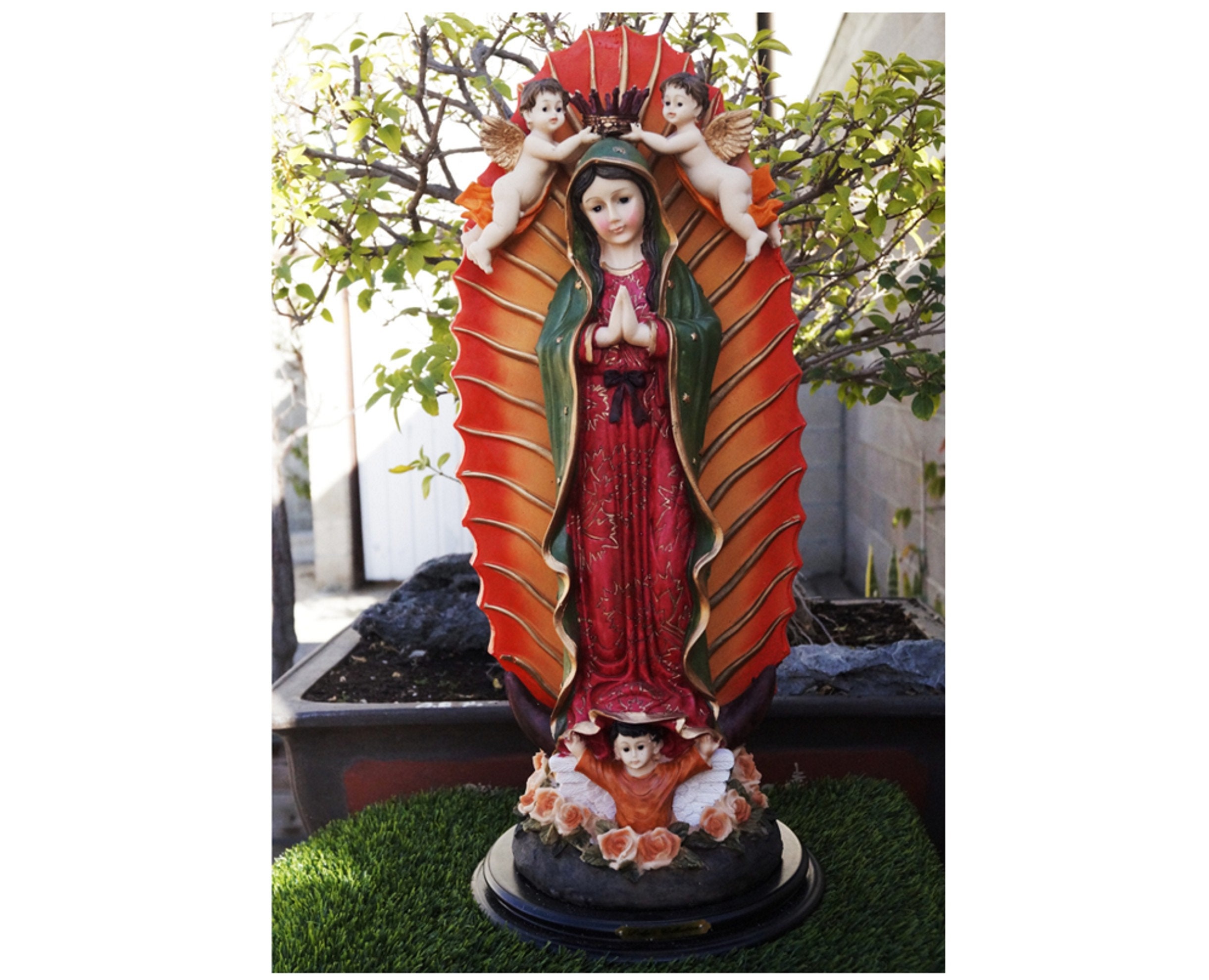 Our Lady Of Guadalupe Statue 24 Our lady of Guadalupe figurine statue Virgen Maria de | Etsy