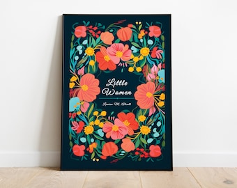 Kleine Frauen Poster, Kleine Frauen Druck, Buch Liebhaber Geschenk, Kleine Frauen Buch Cover, Buch Wand Kunst, Louisa May Alcott, Buch Cover Poster
