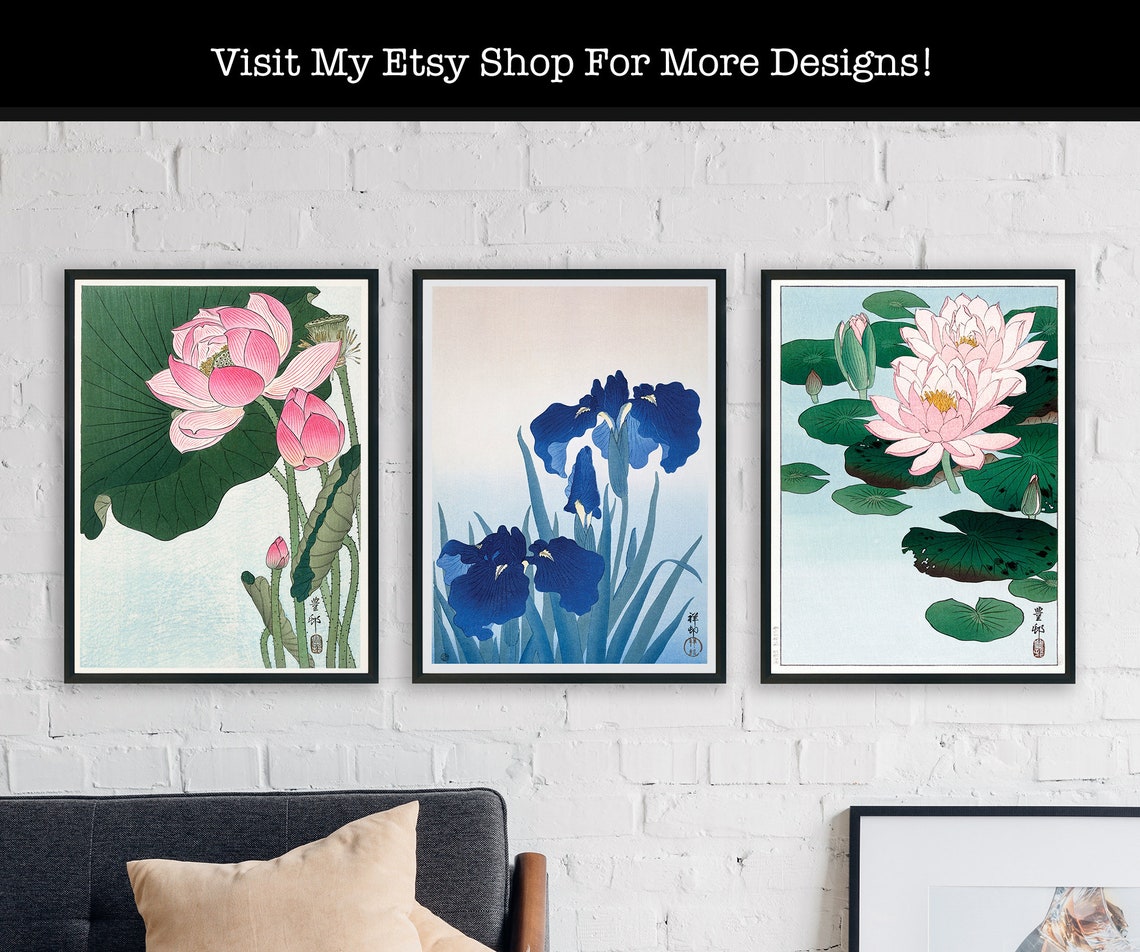 Japanese Vintage Art Print — Water Lily by Ohara Koson — Japanese ...