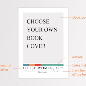 Poster di copertina di libro personalizzato, poster di libri, stampe di libri, arte di libri, regalo per gli amanti dei libri, regali letterari, regali per i libri, poster letterari, regalo di libri