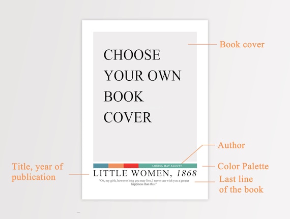 Custom Book Cover Poster, Book Posters, Book Prints, Book Art, Book Lover Gift, Literary Gifts, Bookish Gifts, Literature Poster, Book Gift