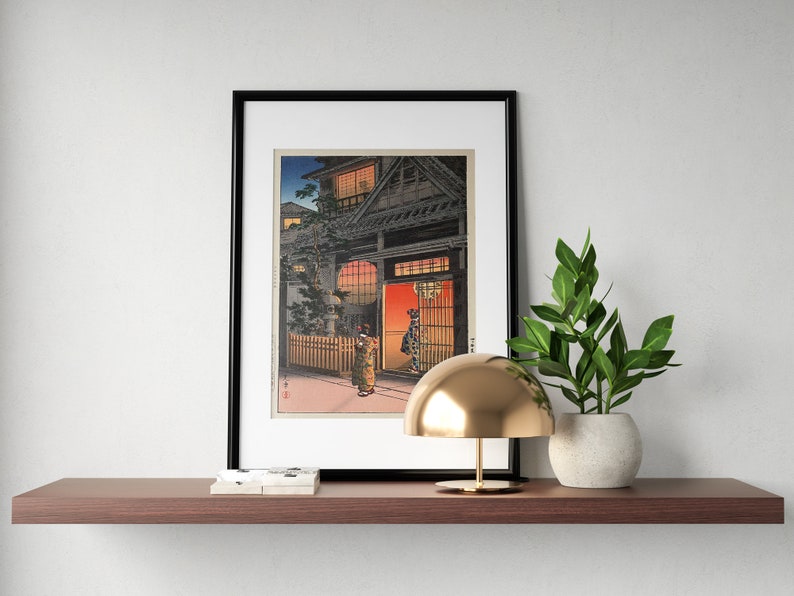 by Tsuchiya Koitsu \u2014 Japanese Art Poster \u2014 Japanese Prints Antique\u201412x18 Inches 1935 Japanese Antique Print \u2014 Araki Street in Yotsya