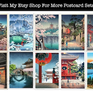 Japanese Antique Postcards, Japan Art Prints, Ohara Koson, Japanese Print Cards, Ukiyoe Postcard Prints, Japanese Art Postcards Set of 10 image 4