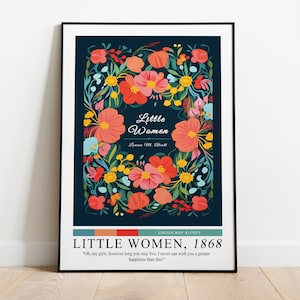 Little Women Print, Little Women Book Poster, Book Lover Gift, Little Women Book Cover, Book Wall Art, Louisa May Alcott, Book Cover Poster