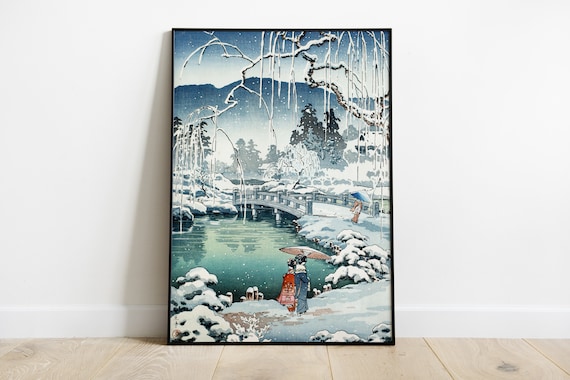 Japanese Antique Art—japan Poster—spring Snow at Maruyama in Kyoto